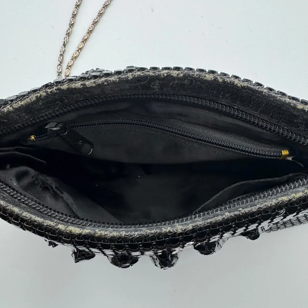 Vanessa Black‎ Mesh Evening Bag Chain Strap Glamorous Party Clutch